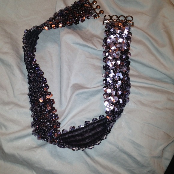 Silver sequin belt