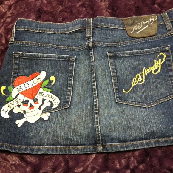 📦BUNDLED📦ED HARDY Jean Skirt & Buffalo Shorts 32