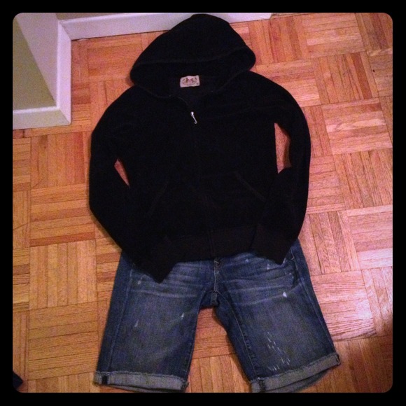 💥Reduced💥Juicy couture black Terry cloth zip up