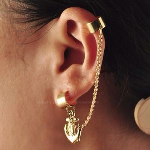 Anchor & Chain Embellished Earring