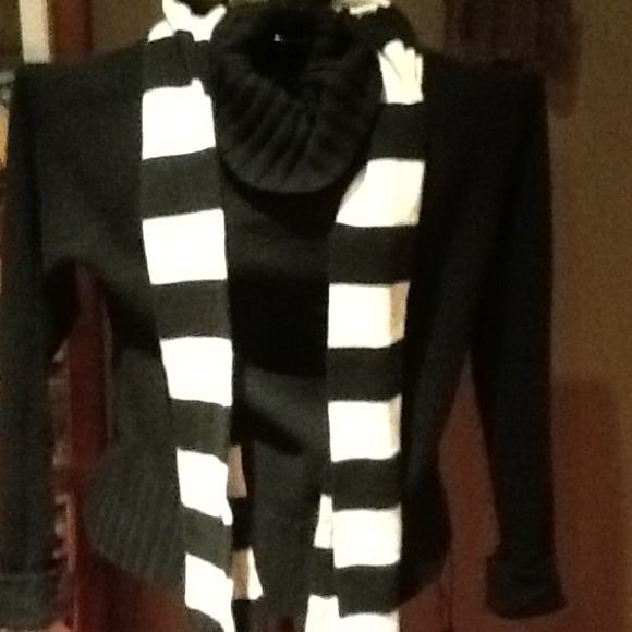 Black sweater and scarf