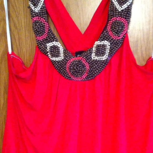 🚷ON HOLD📵Pink Tank Top w/ Beaded Neckline