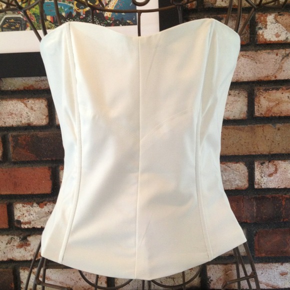 Ivory corset bustier top.