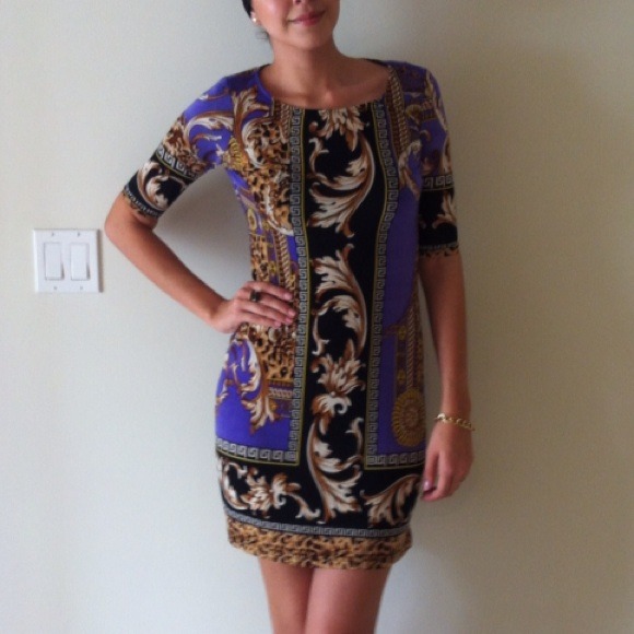 SOLDinBUNDLE Gold Purple Animal Print Petit Small - Picture 2 of 3