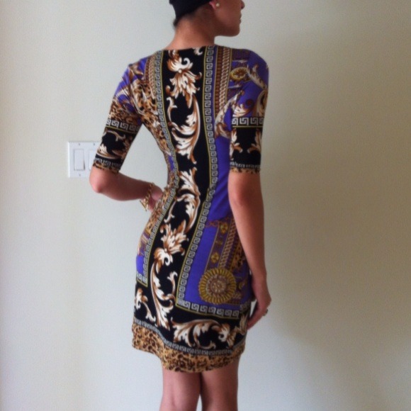 SOLDinBUNDLE Gold Purple Animal Print Petit Small - Picture 3 of 3