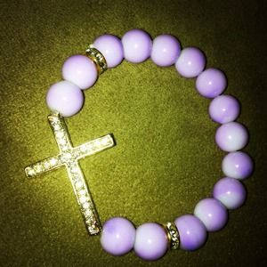 Purple cross bracelet