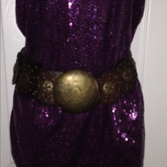 Beautiful leather and metal belt