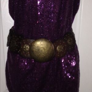 Beautiful leather and metal belt