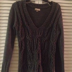 Gray Cable Knit Sweater