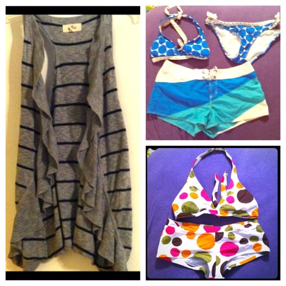 ❗SOLD❗Bundle of Swim Suits and Hollister Cardigan