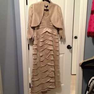 Adrianna Papell Gold Shimmer Long dress