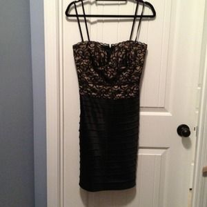 Black Lace & Satin BCBG Max Azaria Dress