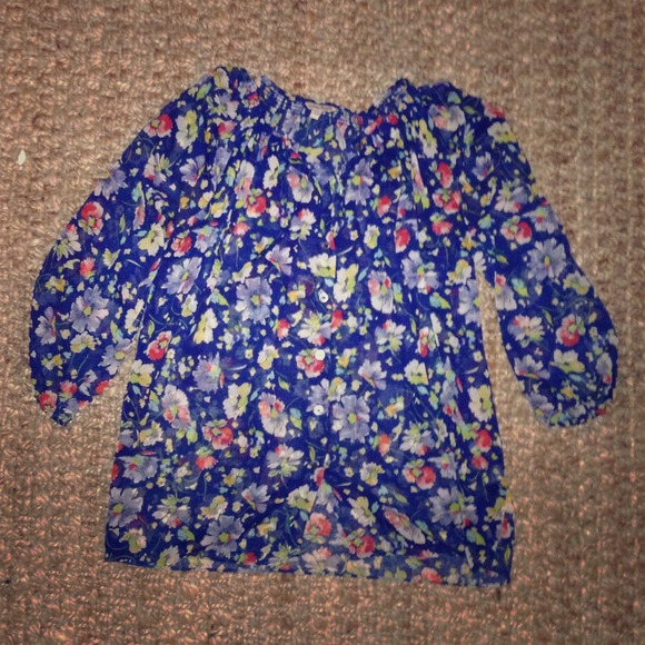 Peasant style button down blouse