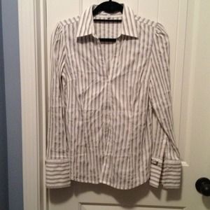 Express Grey stripped button down
