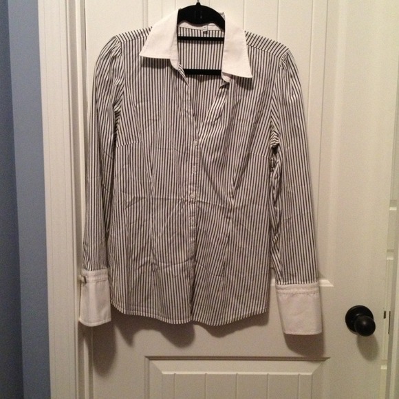 Express Black Striped Button down