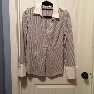 Express Black Striped Button down