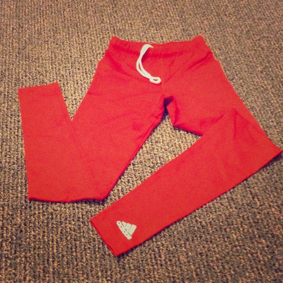 Adidas track leggings with draw strings