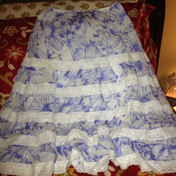 Flowered skirt.