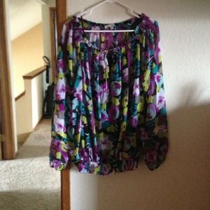Sheer multi-color blouse