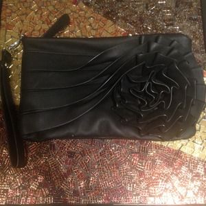 Black flower wristlet