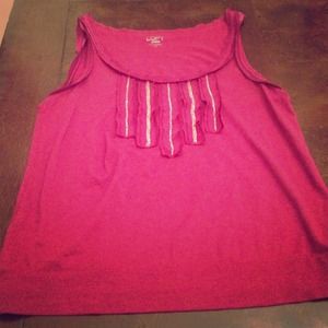 Tank top with accent beads.