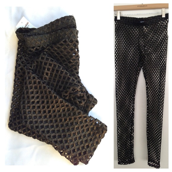 Black & Gold Glitter Leggings