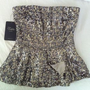 Sequin peplum top