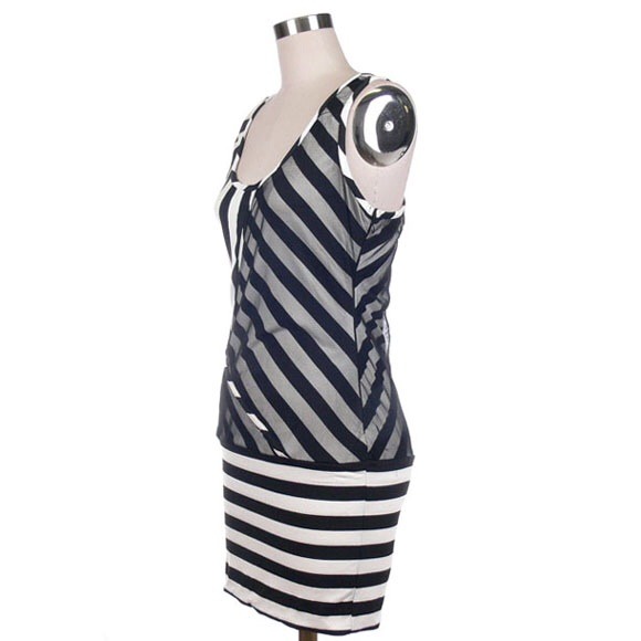 Mesh contrast stripe dress. NEW!! - Picture 2 of 2