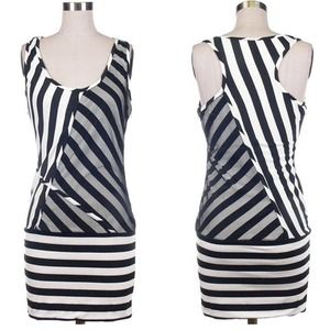 Mesh contrast stripe dress. NEW!!