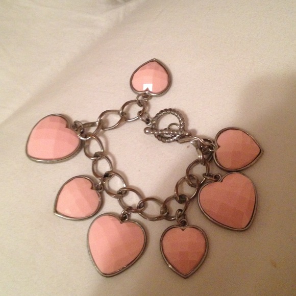 Pink heart charm bracelet