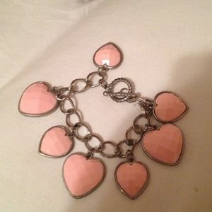 Pink heart charm bracelet