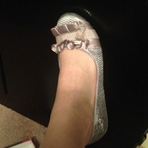 Cute silver sequined flats.