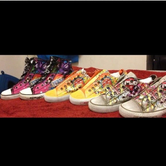 Moderately used Ed Hardy Canvas sneakers