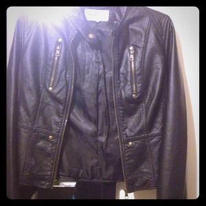 ****Black leather jacket and rosary BUNDLE****