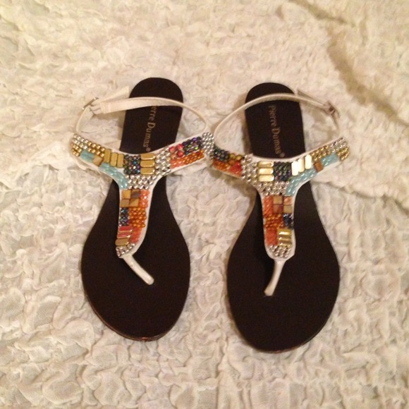 Chic White Embellished Thong Sandal