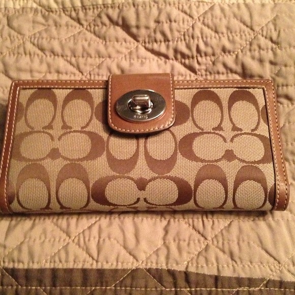 Coach brown wallet with checkbook holder