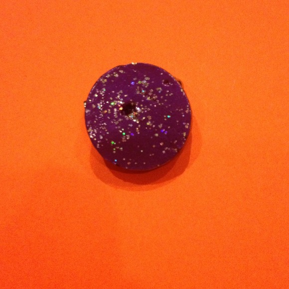 ON HOLDWine cork pin hand-painted purple sparkles.