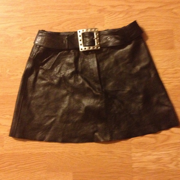 Authentic black leather Skirt