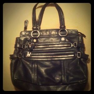 Black Large Leather B Makowsky Handbag.