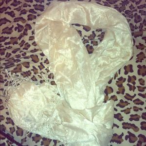 Cream colored shimmery scarf