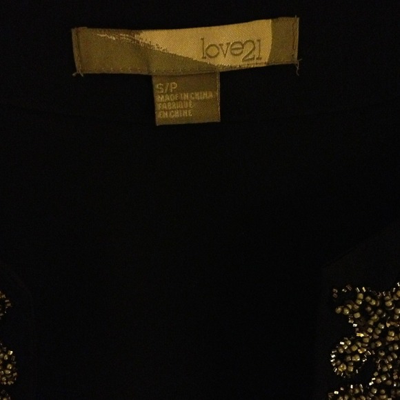 Black Crop Classy V-neck with beaded design.