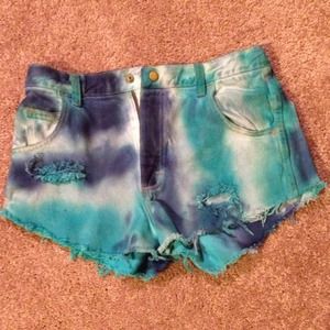 High waisted tie dye shorts!