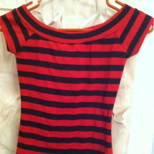 Red and black striped shirt