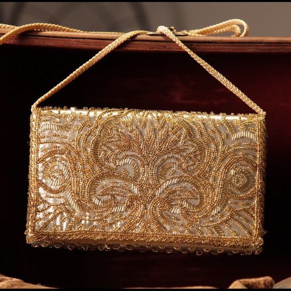 Gold Beaded Evening Bag