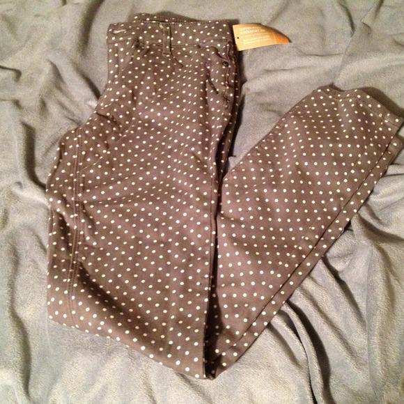 Polka dot skinny jeans