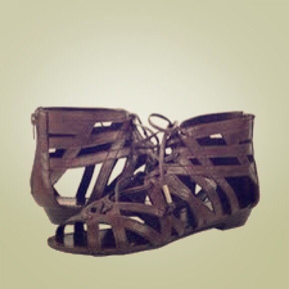 Bamboo tie up gladiator sandals!