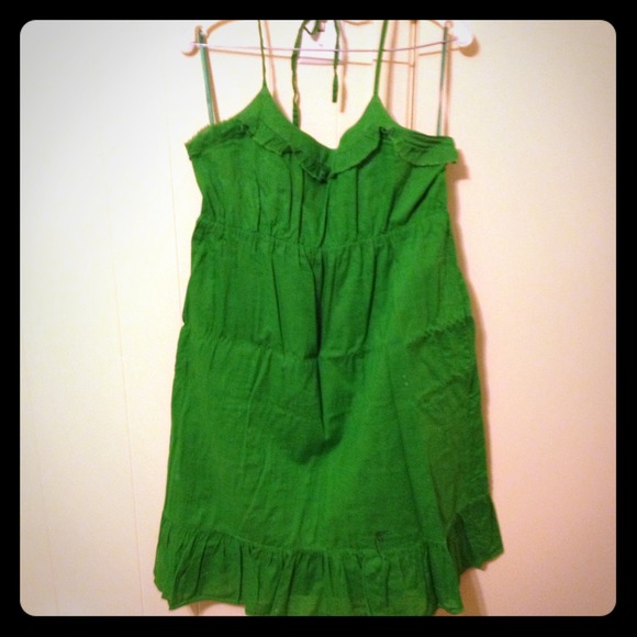 Green halter dress