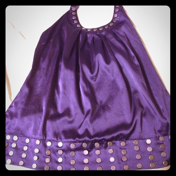 Satin purple halter