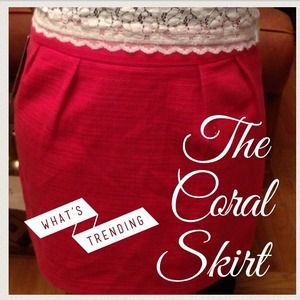 Beautiful coral pleated skirt