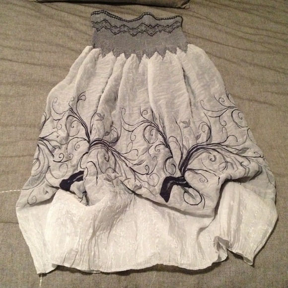 🚫Sold in bundle🚫Navy/silvery light blue sundress